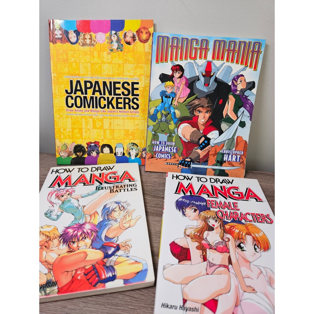 4 How‎ to Draw Manga Books Japanese Comickers Female Characters Illustrating